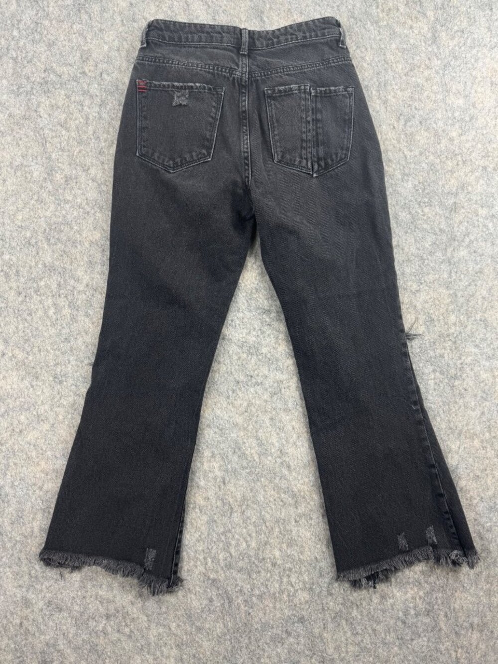 BDG Womens Black Jeans Crop Flare Sz 25 Wilco Distressed - Picture 2 of 13
